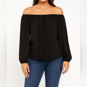 A’gaci Black Off-Shoulder Blouse